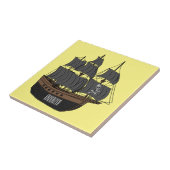 Carreau Illustration de bateau pirate (Côté)