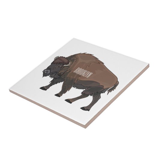 Carreau Illustration de bison (Côté)