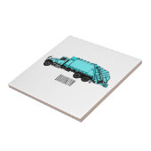 Carreau Illustration de camion à ordures (Côté)