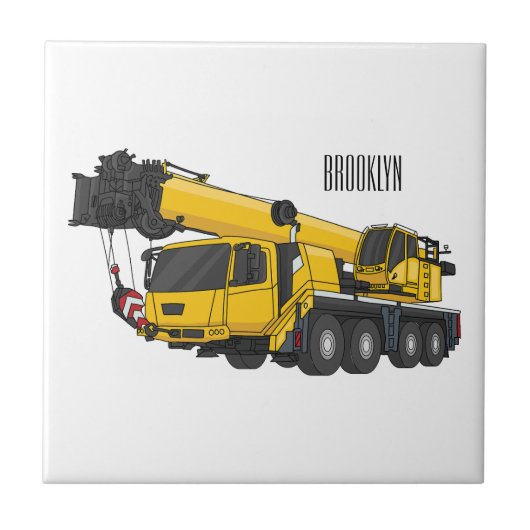 Carreau Illustration de camion de grue (Devant)