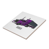 Carreau Illustration de camion semi-remorque (Côté)