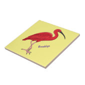 Carreau illustration de cartoon d'ibis écarlate (Côté)