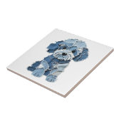 Carreau Illustration de chien en patchwork de denim mignon (Côté)
