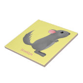 Carreau Illustration de chinchilla gris mignon (Côté)