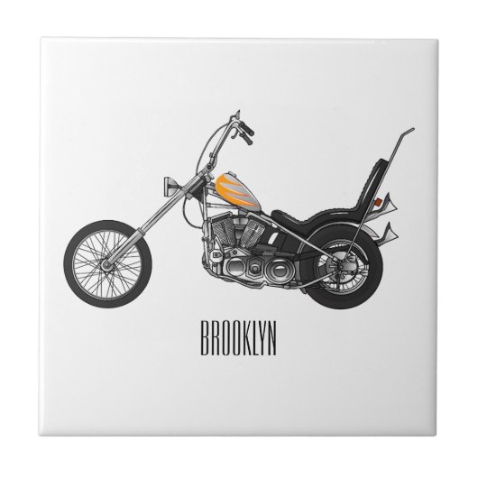 Carreau Illustration de Chopper Motorcycle 1950 (Devant)