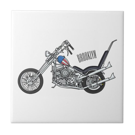 Carreau Illustration de Chopper Motorcycle 1950 (Devant)