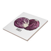 Carreau Illustration de chou rouge (Côté)