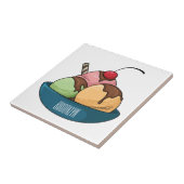 Carreau Illustration de crème glacée (Côté)