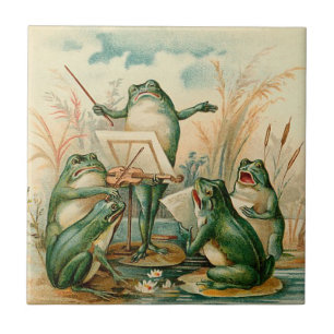Carreau Illustration de cru d'orchestre de grenouille