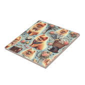Carreau Illustration de Cute Pomeranian (Côté)