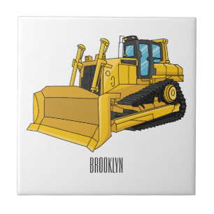 Carreau Illustration de dessin animé Bulldozer
