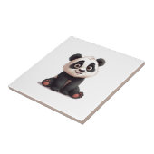 Carreau Illustration de dessin animé d'ours panda assis (Côté)