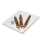 Carreau Illustration de dessin animé Kebab ou kabob (Côté)