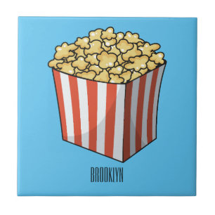 Carreau Illustration de dessin animé Popcorn