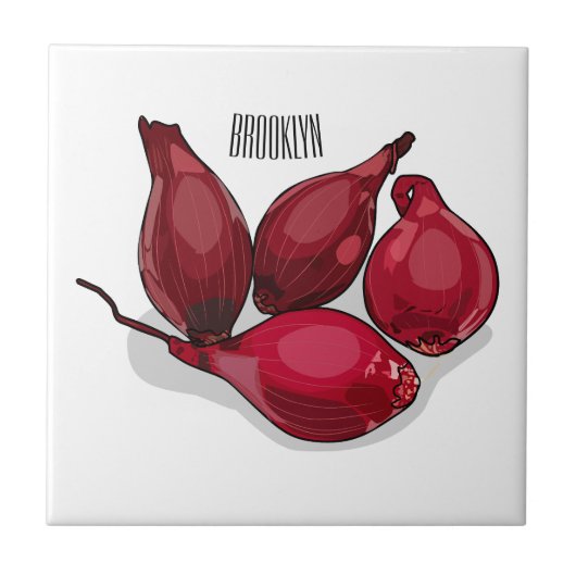 Carreau Illustration de dessin animé Shallot (Devant)