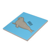 Carreau Illustration de dessin de phoque éléphant (Côté)