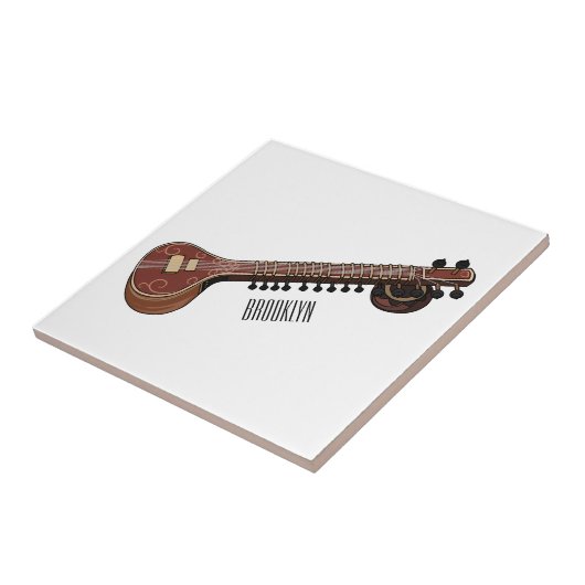 Carreau Illustration de dessin de Sitar (Côté)