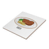 Carreau Illustration de dessin de steak (Côté)