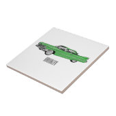 Carreau Illustration de dessin de voiture classique 1959 (Côté)