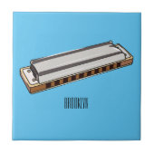 Carreau Illustration de dessin d'Harmonica (Devant)