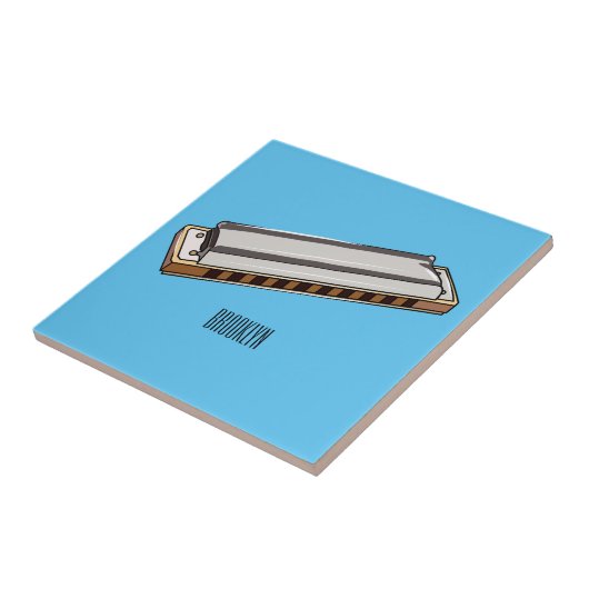 Carreau Illustration de dessin d'Harmonica (Côté)