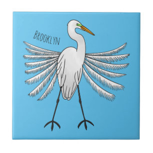 Carreau Illustration de dessin d'oiseau de grand feu