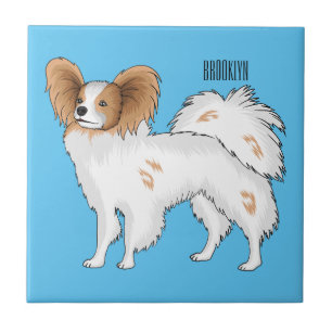 Carreau Illustration de dessin pour chien de Papillon