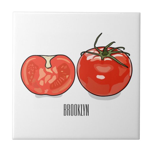 Carreau Illustration de dessin sur la tomate (Devant)
