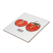 Carreau Illustration de dessin sur la tomate (Côté)