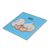 Carreau Illustration de dessin sur l'ail (Côté)