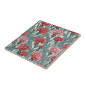 Carreau Illustration de fleur de caronations roses (Côté)