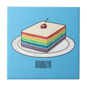 Carreau Illustration de gâteau arc-en-ciel