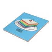 Carreau Illustration de gâteau arc-en-ciel (Côté)