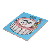 Carreau Illustration de gâteau d'anniversaire en dessin an (Côté)