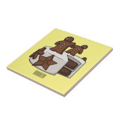 Carreau Illustration de gâteau de pain d'épices (Côté)