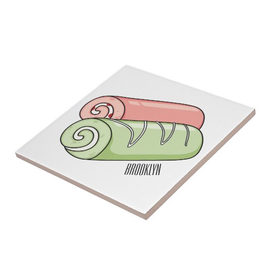 Carreau Illustration de gâteau suisse roll / roll (Côté)