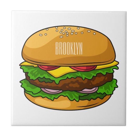 Carreau Illustration de Hamburger (Devant)
