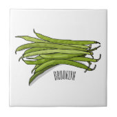 Carreau Illustration de haricots verts (Devant)