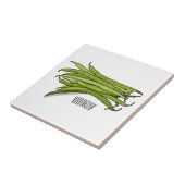 Carreau Illustration de haricots verts (Côté)