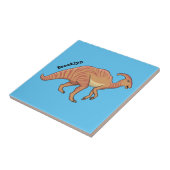 Carreau Illustration de la caricature de dinosaure du para (Côté)