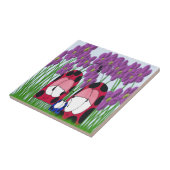 Carreau Illustration de la famille Ladybug mignonne (Côté)