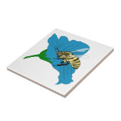 Carreau Illustration de la fleur bleue des abeilles (Côté)