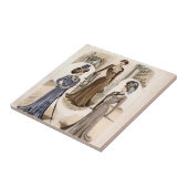 Carreau Illustration de la mode Vintage Edwardian Glam (Côté)