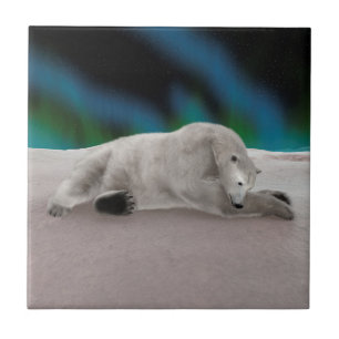 Carreau Illustration de la nature arctique de l'ours polai