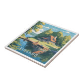 Carreau Illustration de la nature finlandaise (Côté)