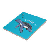 Carreau Illustration de la petite tortue de mer (Côté)
