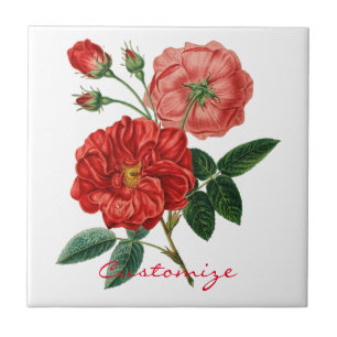 Carreau Illustration de la Rose rouge Vintage Thunder_Cove