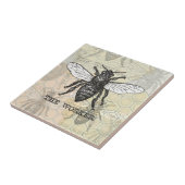 Carreau Illustration de l'abeille du travailleur vintage (Côté)