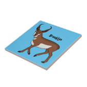Carreau Illustration de l'antilope Pronghorn (Côté)