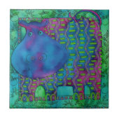 Carreau Illustration de l'aquarelle à Hippo (Devant)